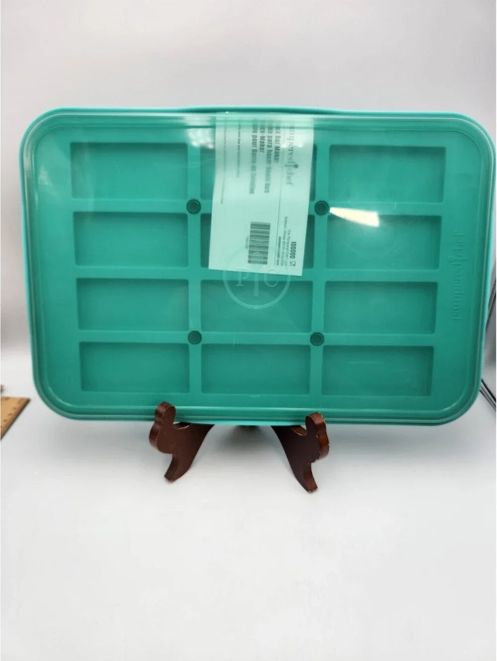 Pampered Chef Snack Bar Maker Silicone Mold 12-Cavity Teal Baking Tray New F3